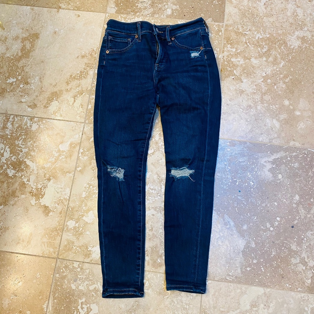 Express Skinny Mid Rise Distressed Jeans
